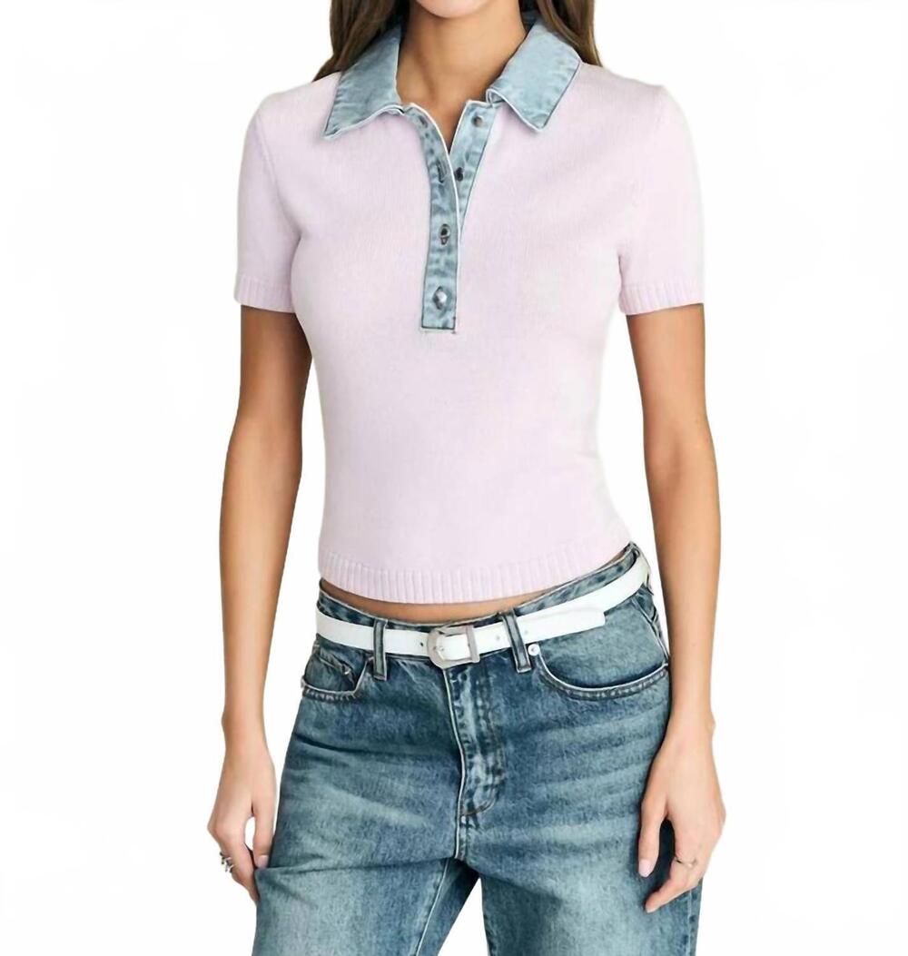 NEW SER.O.YA erika knit top in petal pink/coast